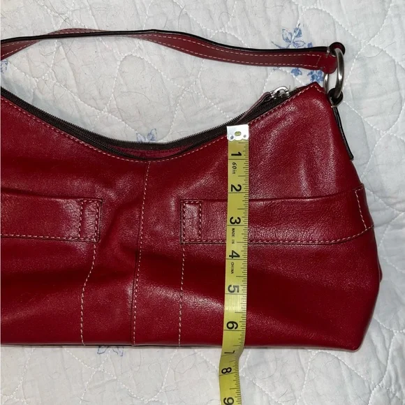 Fossil Emily Cherry Red Leather Shoulder Bag NEW!! - Picture 10 of 12